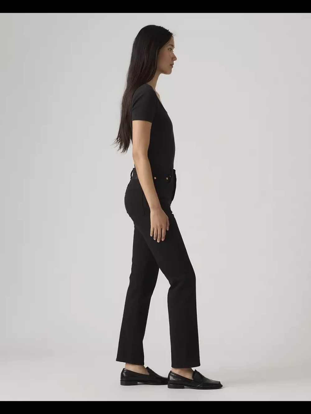 Levi's Women's Wedgie Straight Leg Jeans in Black 25x28 NWT - Picture 3 of 9
